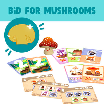 Gamewright - A Bunch of Fun Guys - Strategic Mushroom Foraging Card Game, Ages 8+, 2-4 Players
