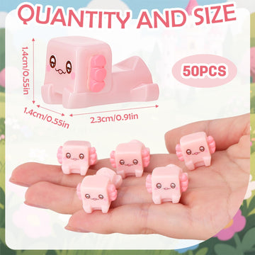 Ggstddup 50 Pcs Mini Resin Axolotl, Retro Pixel Axolotl, Tiny Cube Axolotl Figures, Cute Block Shape Axolotl Ornament For Landsc