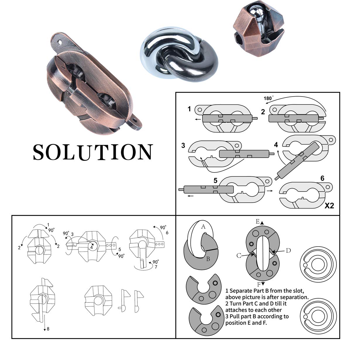 Brain Teaser Puzzle For Adults Puzzles Metal Hole Lock Adult Educational Toy Jigsaw Iq Puzzle (Red)
