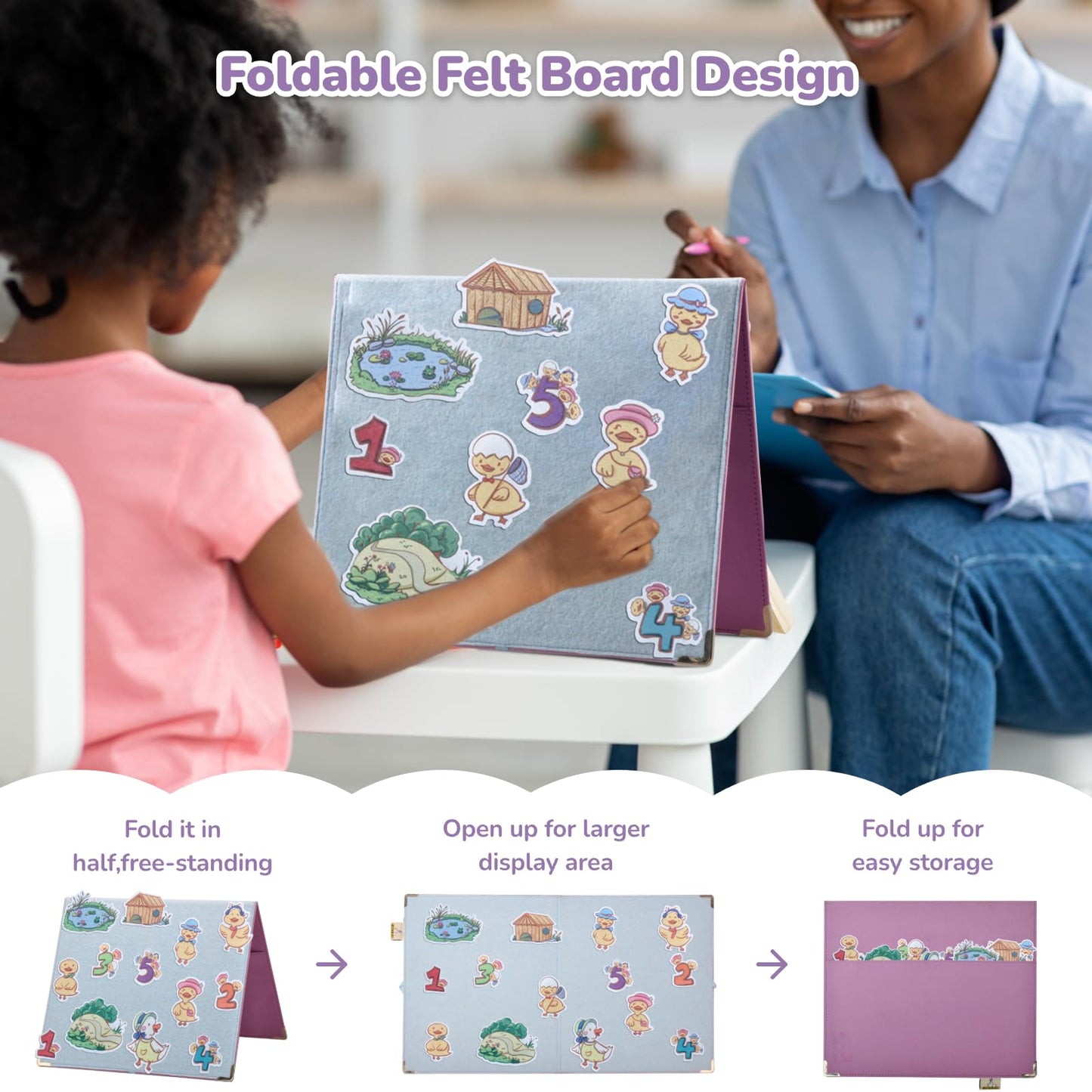 Chefan Felt Flannel Board Stories For Toddler, Five Little Ducks, Preschool Felt Activities, Flannel Graphic