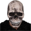 CosTribe Creepy Full Head Skull Mask with Moving Jaw Halloween Scary Latex Helmet for Cosplay Party Props. (White)