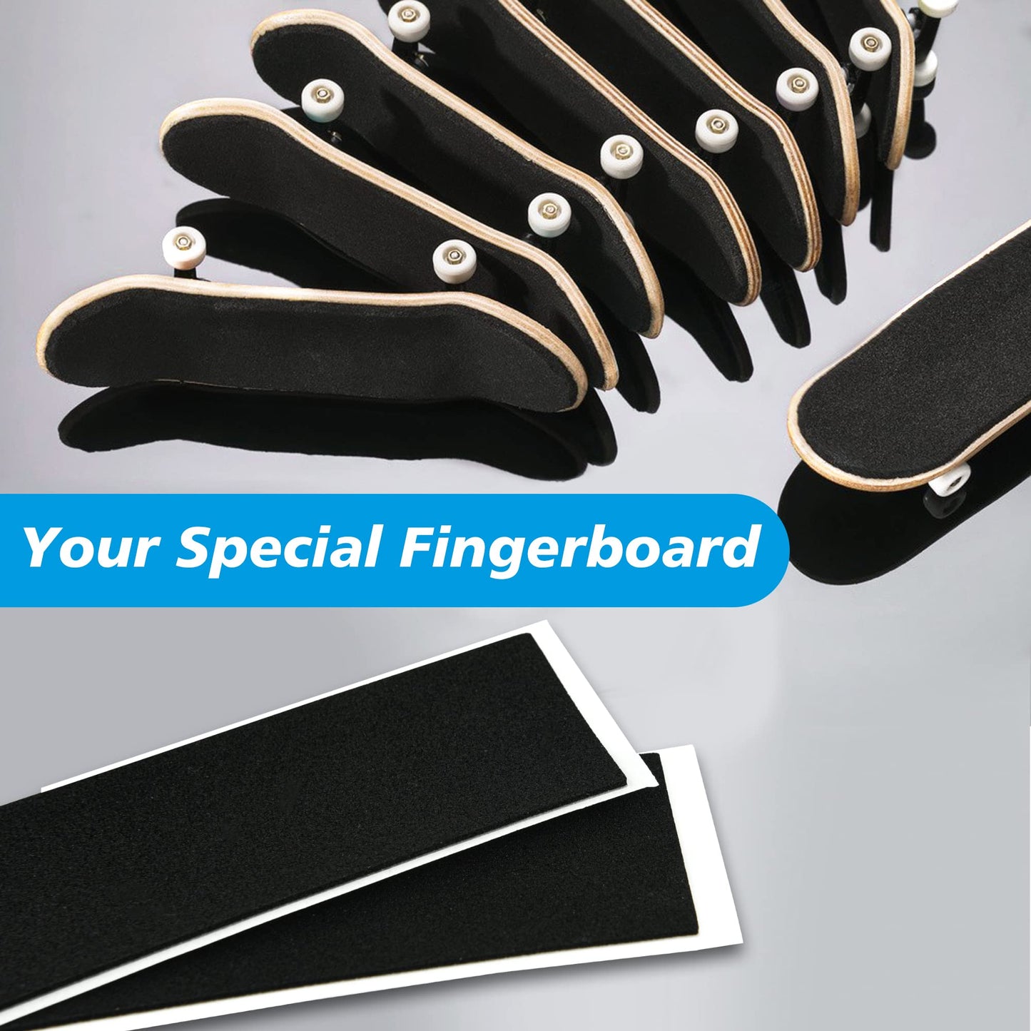 Haisalin Fingerboard Grip Tape, 60Pcs 38Mmx110Mm Foam Adhesive Tapes For Fingerboards, Black