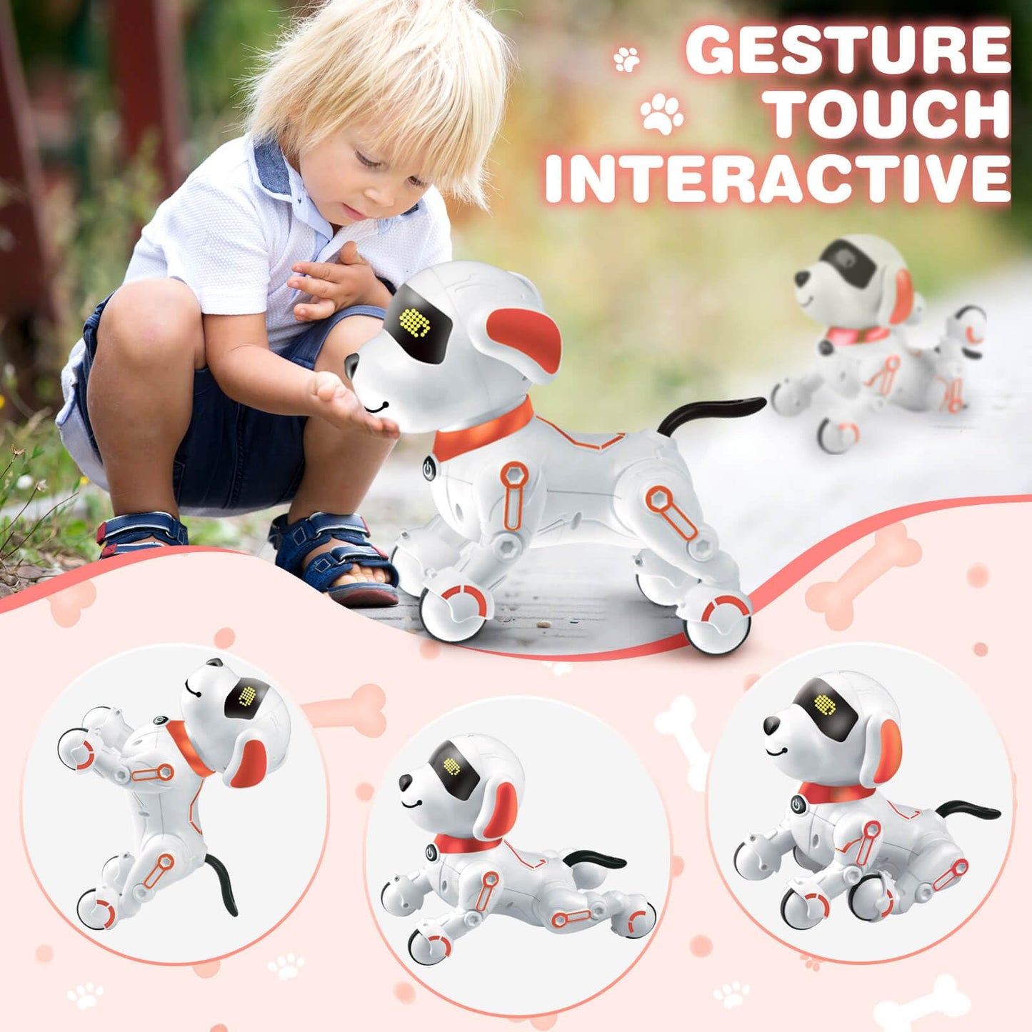 Chridark Remote Control Robot Dog Toy For Kids 5-7 Years Old, Pet Puppy Robotic Toy, Smart Robot Dog, Interactive Touch Walking