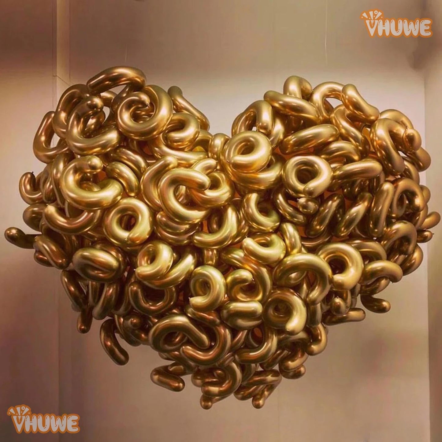 260 Balloons Metallic Gold, Thickened 100 Pack Long Balloons Twisting Skinny Magic Balloons For Balloon Arch Animals Clown Kids