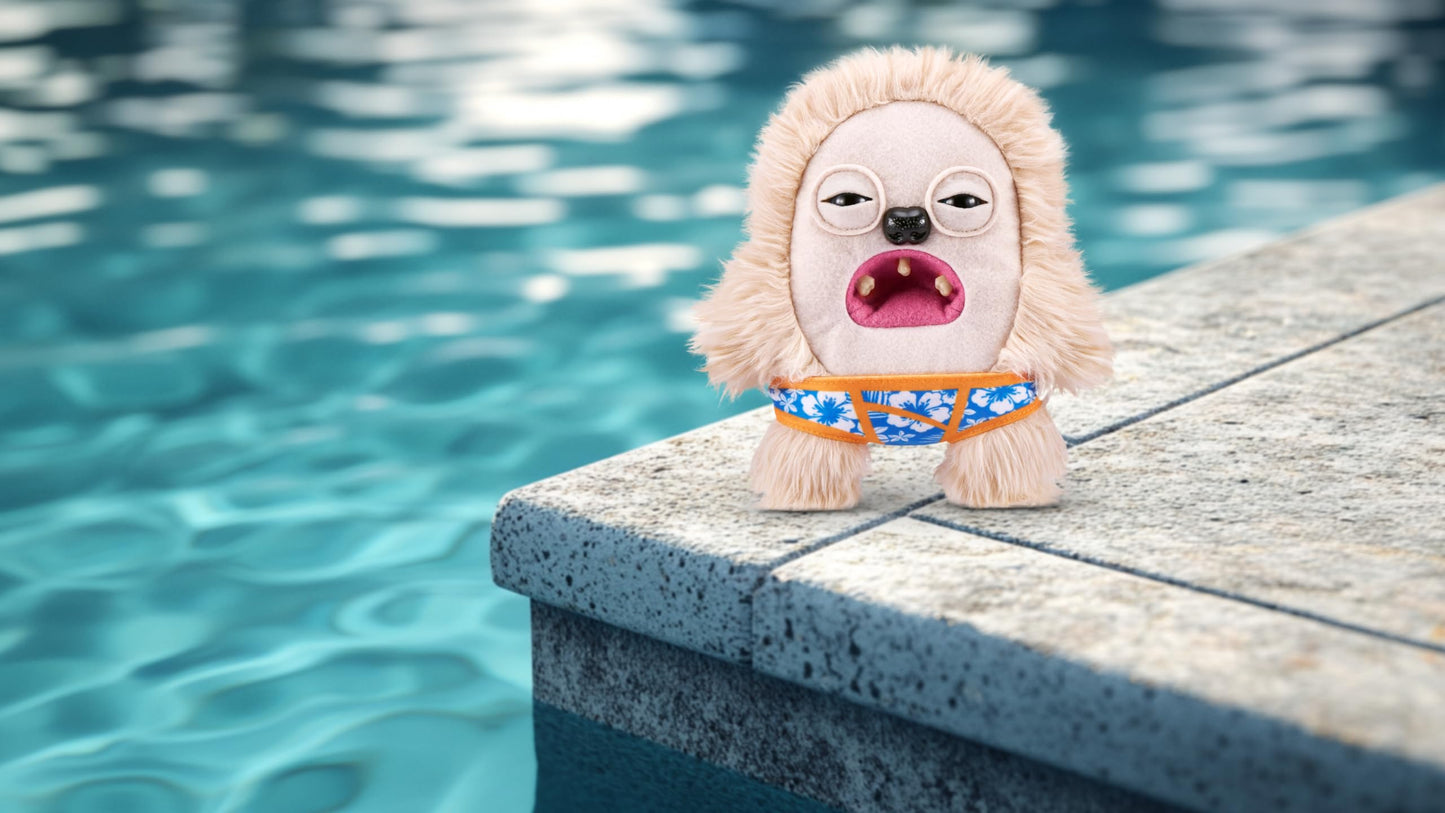 Fuggler Vacay Vibes By Zuru, Funny Ugly Monster, Plush, Collectible, Toy (Hedge Grog - Cream)