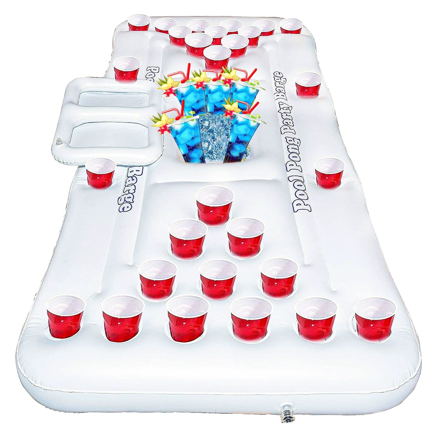 Hourleey 6 Ft Inflatable Pong Game Table For Pool Lounge, Floating Party Barge For Outdoor For Adults Soft Pool Party Toys