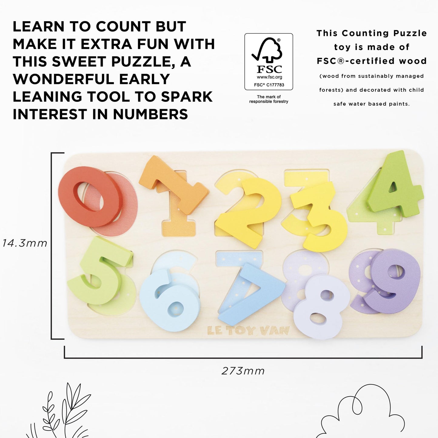 Le Toy Van - Wooden Figures Counting Puzzle Toy | Suitable for Age 18+ Months