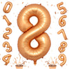 Foil 8Th Birthday Number Balloon, Large Orange Helium 8 Balloons Decor, 40 Inch Self Inflating Number 8 Balloons For Kids Boys B