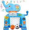 KIZZYEA Toddler Basketball Hoop & Soccer Goal, Interactive Musical Toy, Blue, for Boys & Girls Age 1-3, Perfect Christmas & Birthday Gift