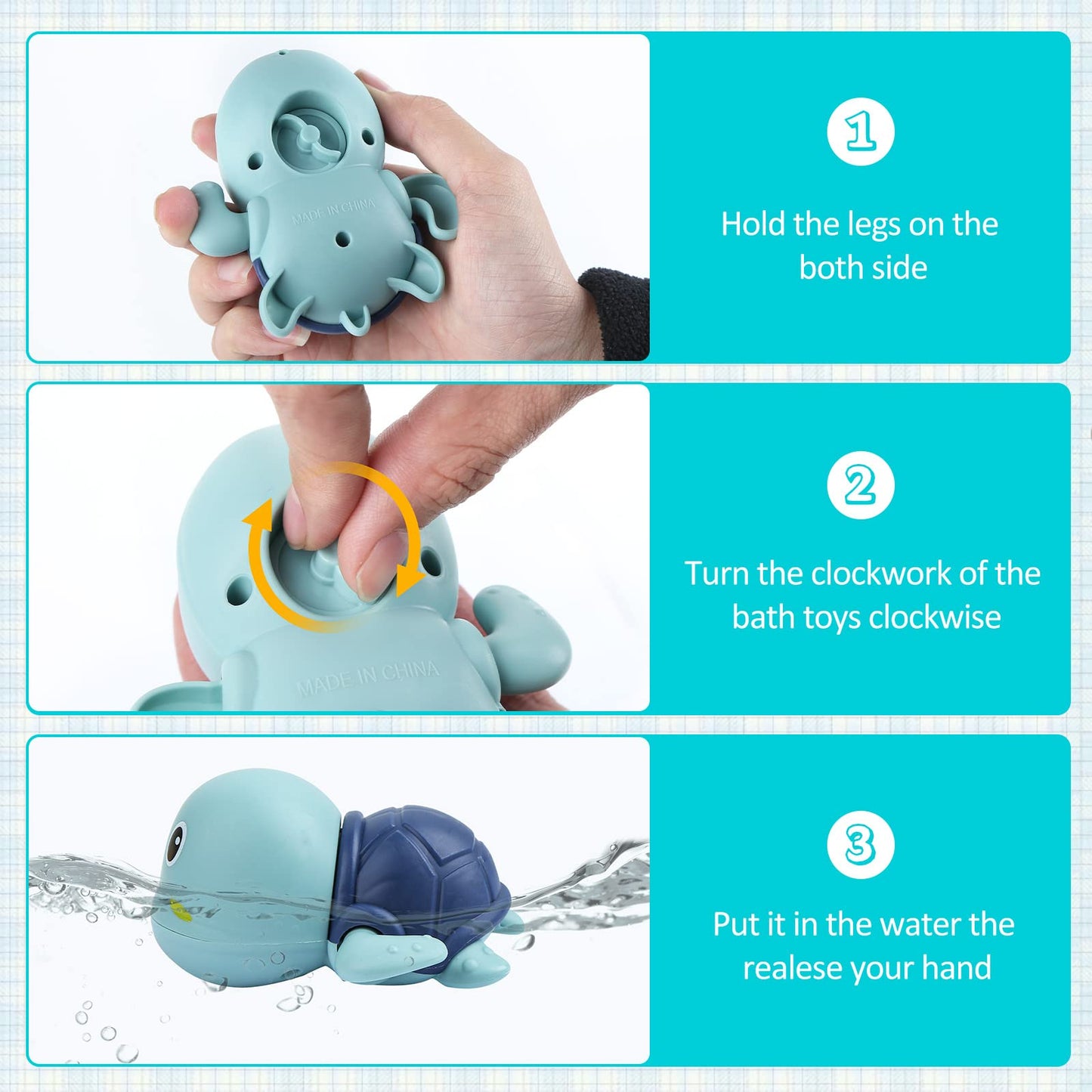 Baby Bath Toys, 6 Pack Cute Swimming Water Bath Toys For Toddlers Boy Girls Toys For 1 2 3 4 Year Old, Floating Wind-Up Bathtub