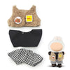 17cm Doll Clothes Labubu Clothes for 6.7inch(17cm) Dolls enhanced Doll Outfit with Hat and Accessories(Clothes Only) (Black Brown White)