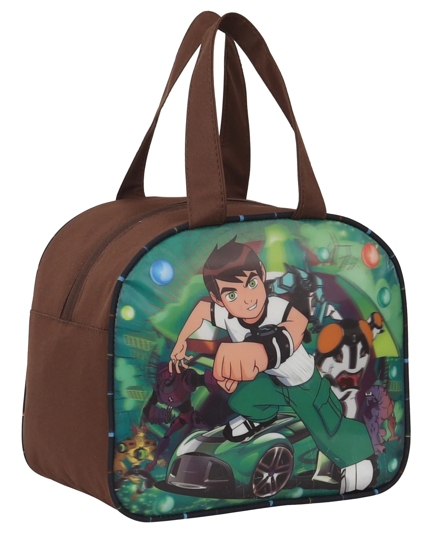 Strong Life Polyester Tiffin Picnic Work School Office Lunch Bag For Kids With Bottle Holder (Brown)