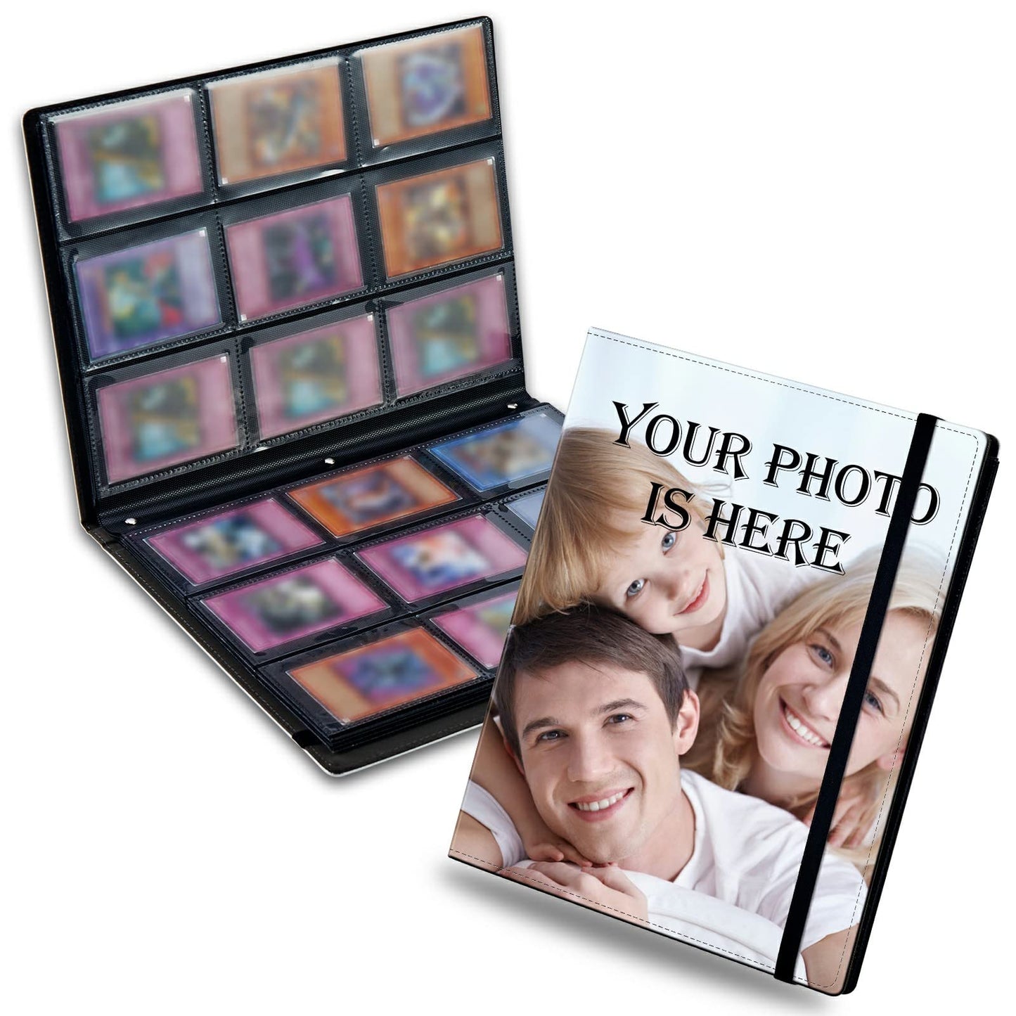 Design Your Own Trading Card Binder, Custom 900 Pockets With 25 Pages, Personalized Photo Phone Pu Card Book Organizer With Elas