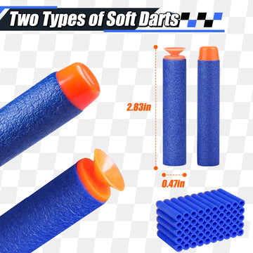 Refill Darts 300PCS project pieces Pack Compatible with Nerf N-Strike advanced Series Two Types of Foam project piece Tips with Portable Shooting Practice Target Toy Storage Mesh Bag.