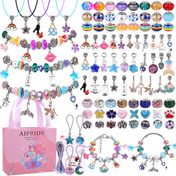 Aipridy Charm Bracelet Making Kit,Diy Craft For Girls, Unicorn Mermaid Crafts Gifts Set For Arts And Crafts For Girls Teens Ages