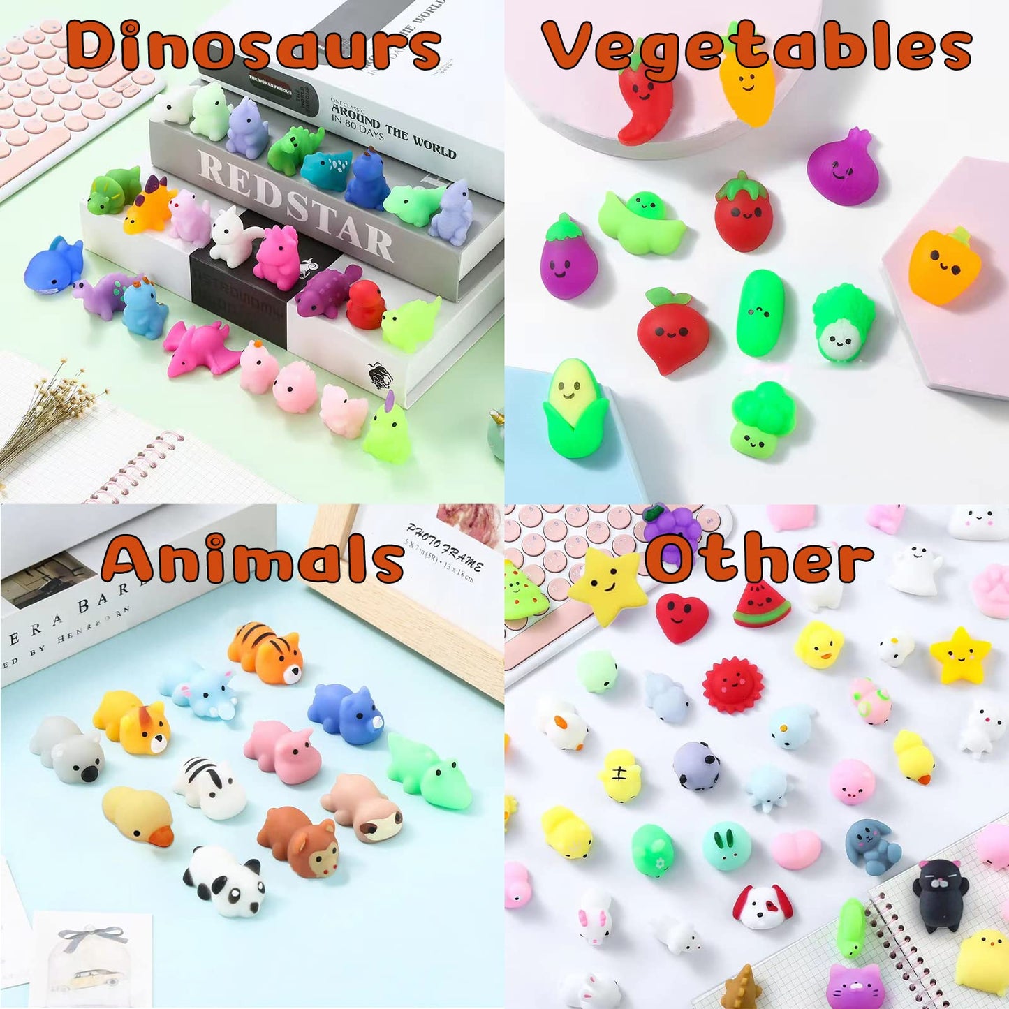 110 Pcs Mochi Squishy Toys, Mochi Squishy Toys For Kids Party Favors, Mini Kawaii Squishy Fidget Toys For Easter Basket Stuffers