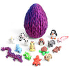 15 Packs Mini 3D Printed Animals, 3D Printed Fidget Toys Figures Set, Fidget Desk Toys, Dragon Eggs with Dragon Inside, 3D Print
