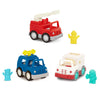 Battat - Wonder Wheels - Toy Emergency Vehicles - Ambulance, Police Car, Fire Truck - Rescue Set for Kids - Movable Parts - 1 Ye