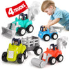 HOLA Toys for 1 Year Old Boy Toys - 4 PCS Toy Cars 4WD Friction Power Truck Toys for 2 Year Old Boy Birthday Gift, Toddler Toys