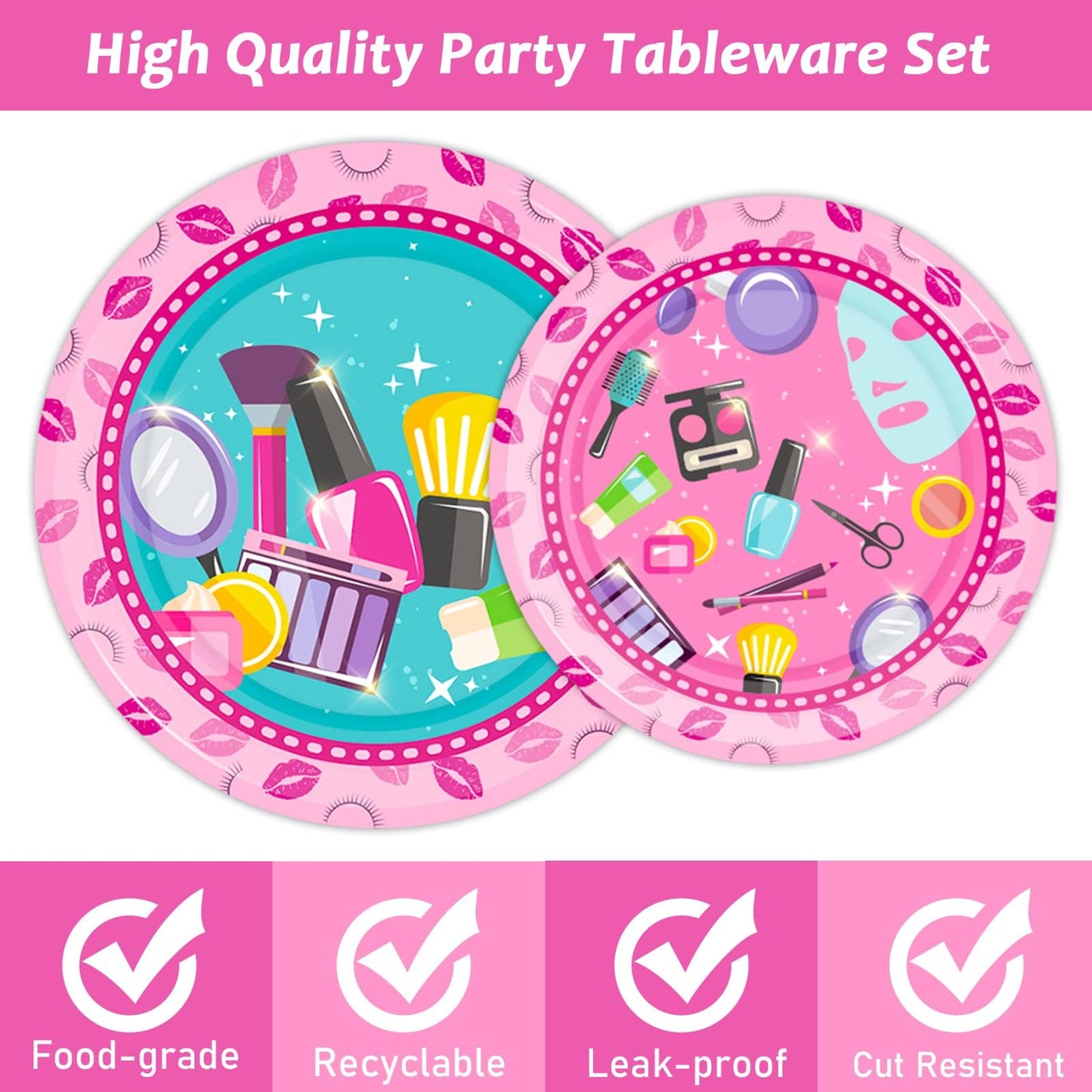 Gisgfim 96 Pcs Spa Birthday Party Plates Napkins Supplies Set Spa Party Tableware Paper Dinnerware Decorations Favors For Girls
