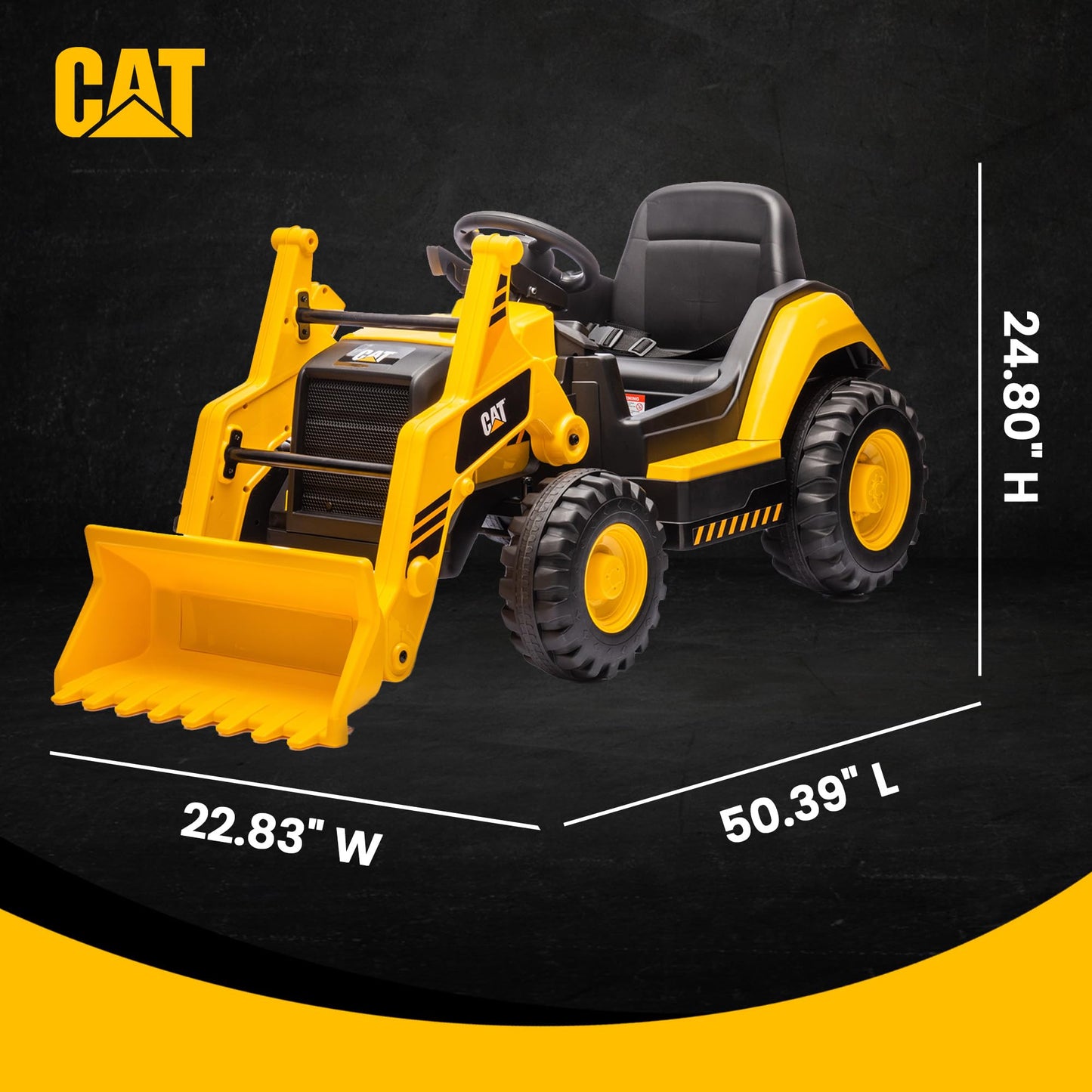 Kid Trax Kids Ride On Toys - 12V Cat Construction Toys For Boys W/Front Loader, Bulldozer, Excavator, Tractor Toy Truck, 2.5-5 M