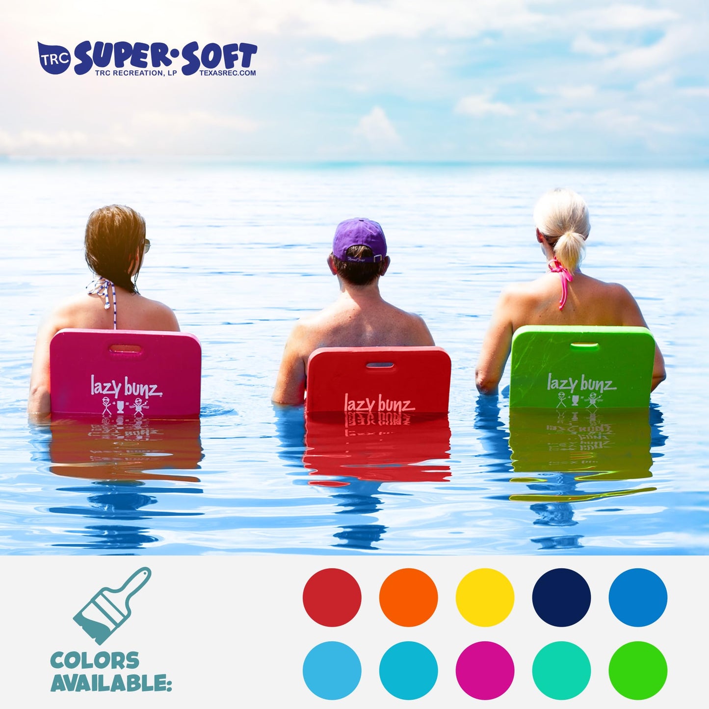 Trc Recreation Lazy Bunz Foam Water Saddle Pool Float, Lounger For Swimming Pool, Lake, River, And Beach Essentials, Red