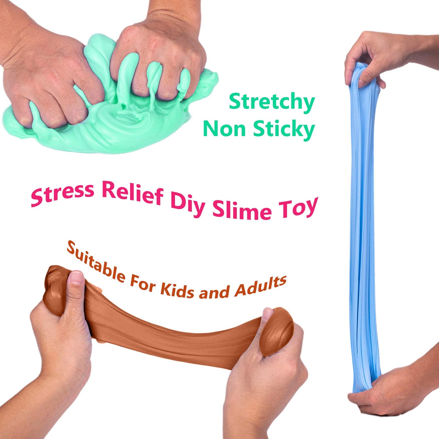 Wuhuaniu Slime Kit With 3 Pack Butter Slimes,Candy Slime,Blue Slime,Scented Slime Kit For Girls And Boys ,Super Soft And Non Sticky Diy Surprise Slime