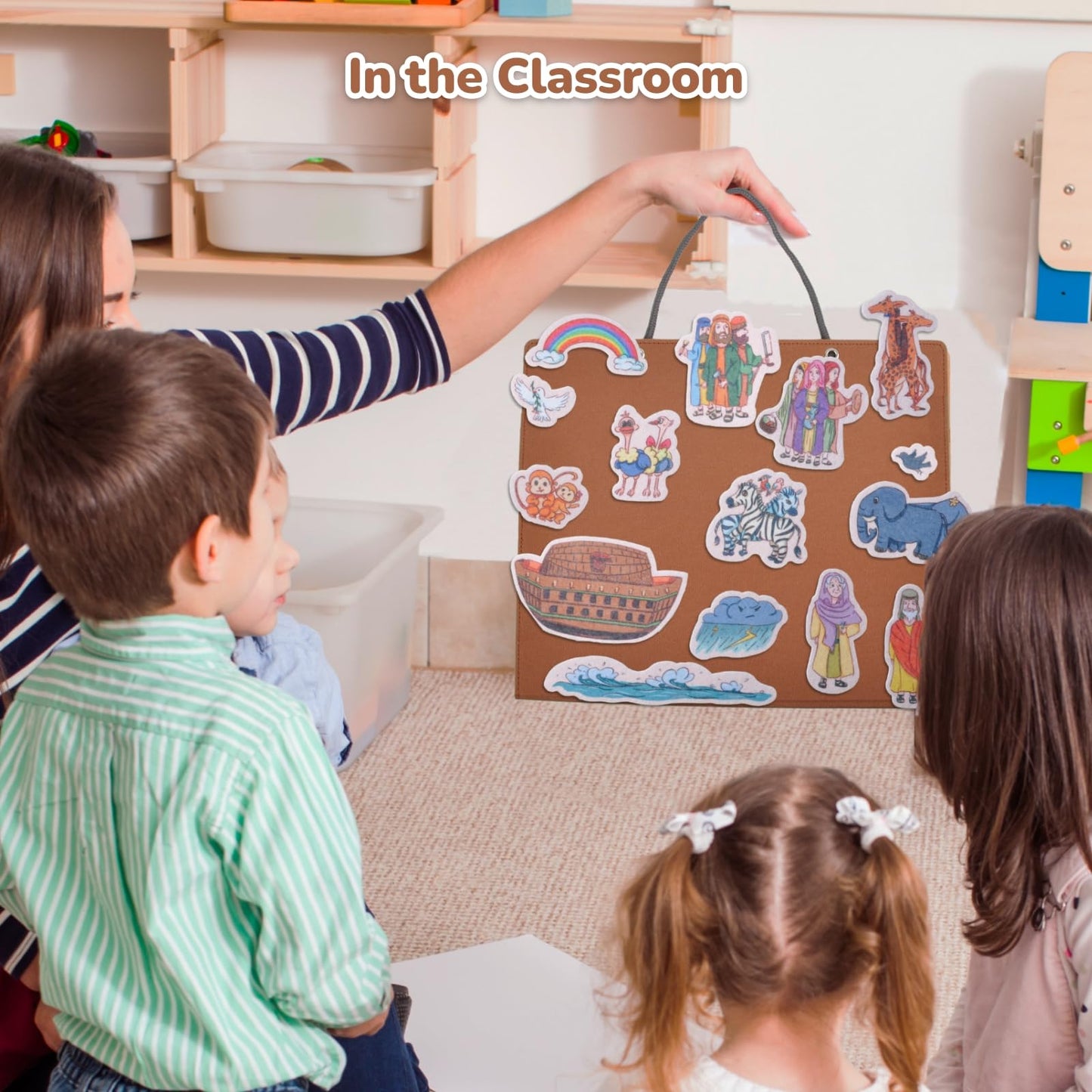 CHEFAN Felt Flannel Board 22 * 13 in,Foldable Freestanding Felt Story Learning Board for Toddlers,Double-Sided Use for Preschool