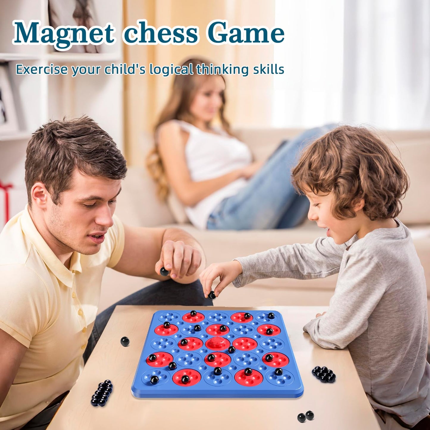 Magnetic Game Chess, Magnet Game, Magnetic Board Game For Kids Adults Family Game Night, 2 In 1 Multiplayer Magnetic Game With 3