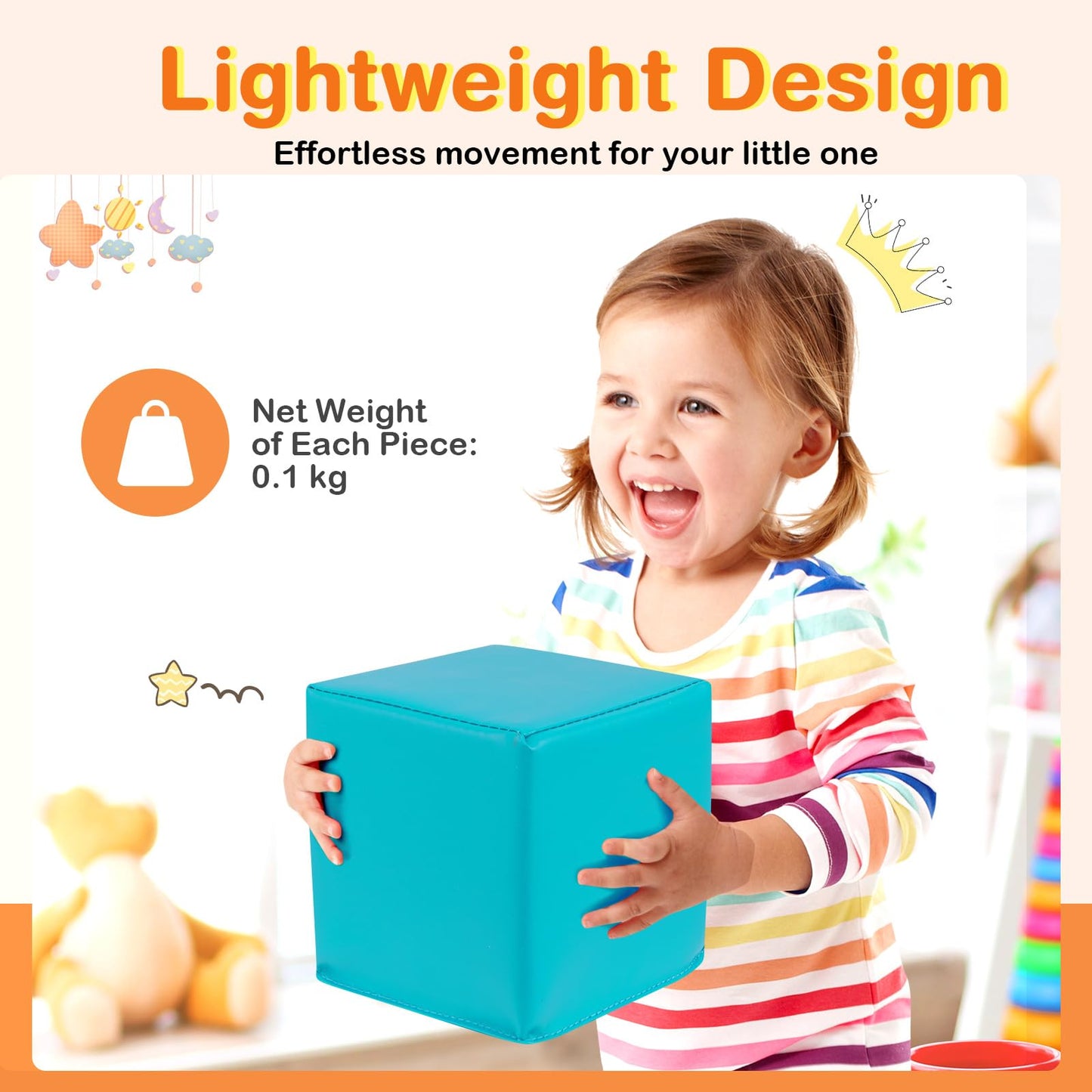 Costzon Soft Blocks, Toddler Foam Block Playset for Safe Active Play and Building, Indoor Climbers Stacking Play Set Learning To
