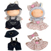 2Pcs-Clothes for Labubu acessories Handcrafted 6.7in/17cm Clothes Set enhanced for Doll Outfit with Accessories Casual and Fashionable Clothes Boys Girls Dolls Set (Black&Pink)