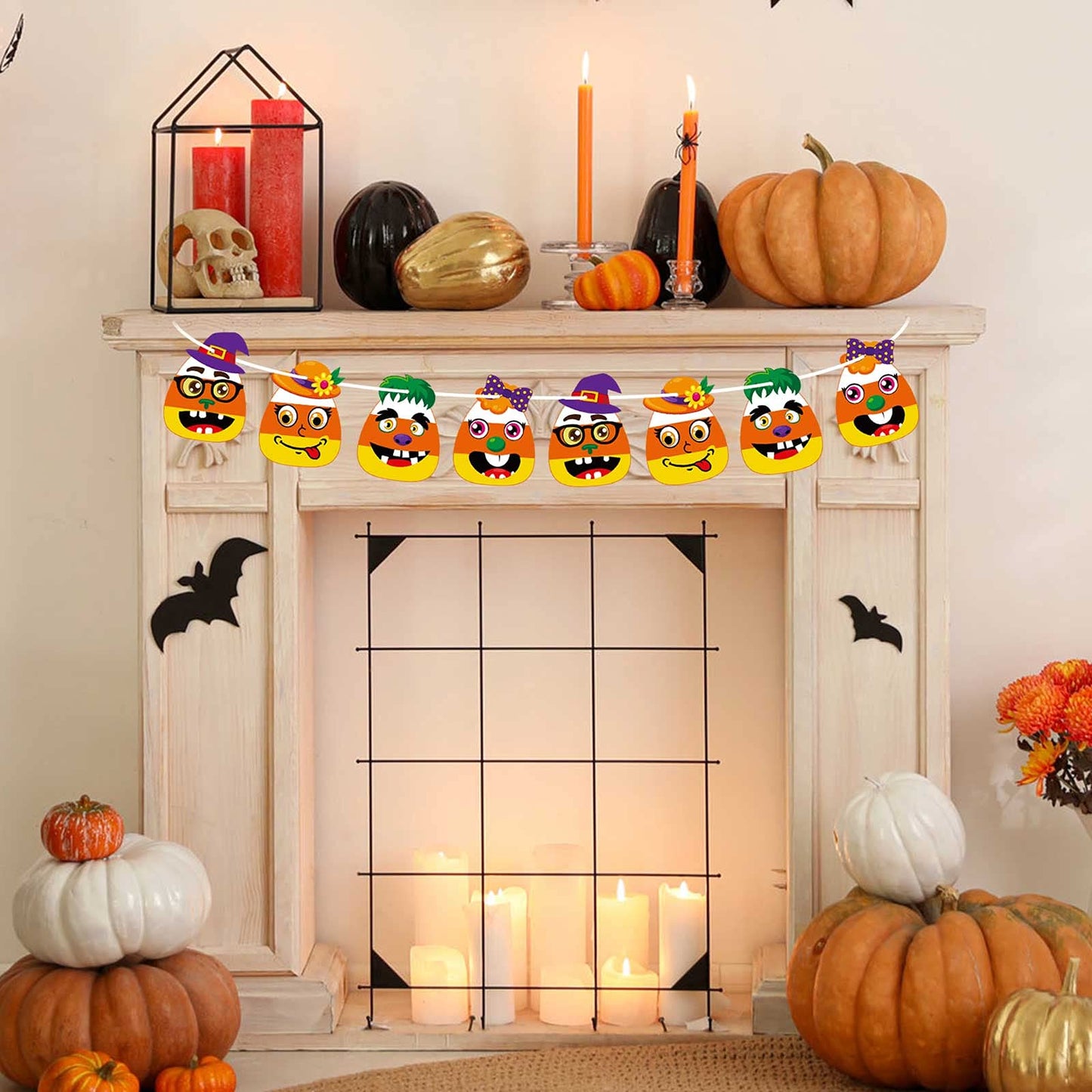Sumind Halloween Candy Corn Craft Kits For Kids Halloween Activities Diy Handicraft Fun Home Activities For Birthday Activities Party Supplies Classroom Arts, 4 Styles (24 Sets)