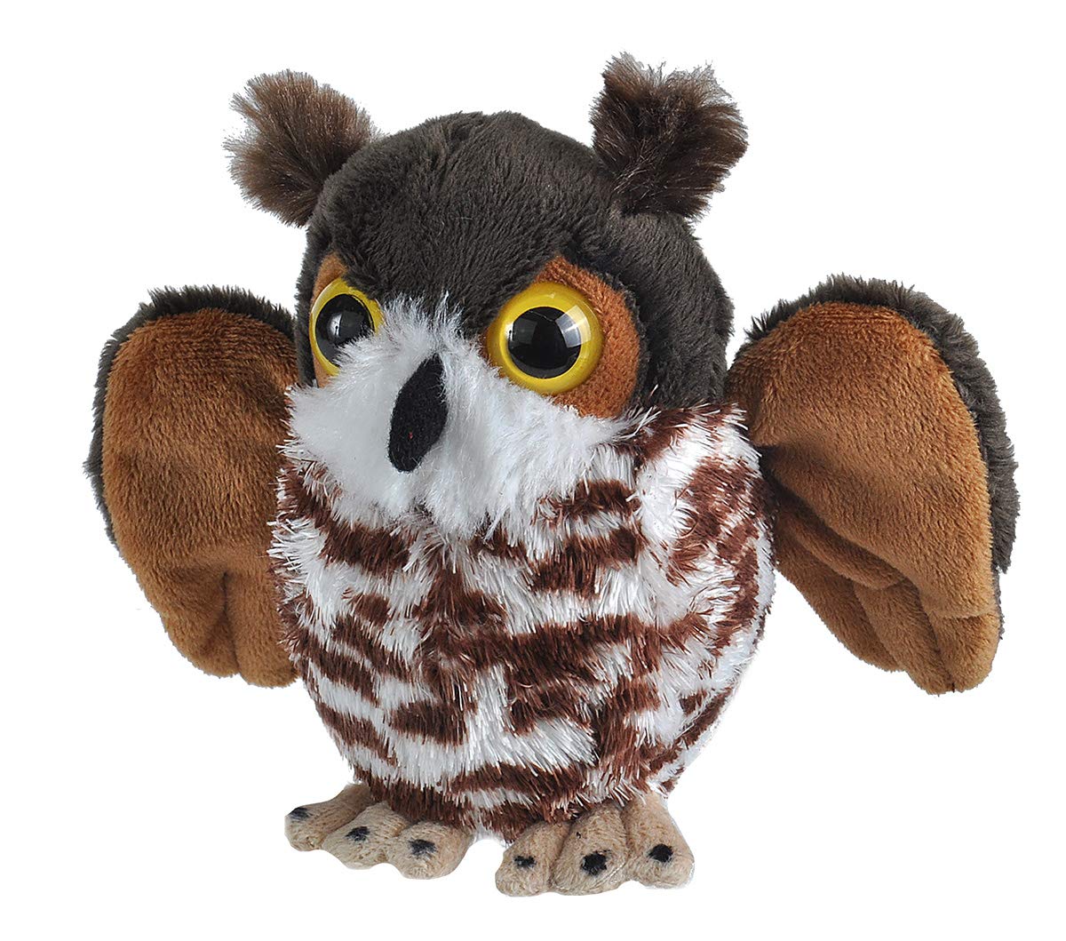 Wild Republic Great Horned Owl Plush, Stuffed Animal, Plush Toy, Kid Gifts, Pocketkins, 5'