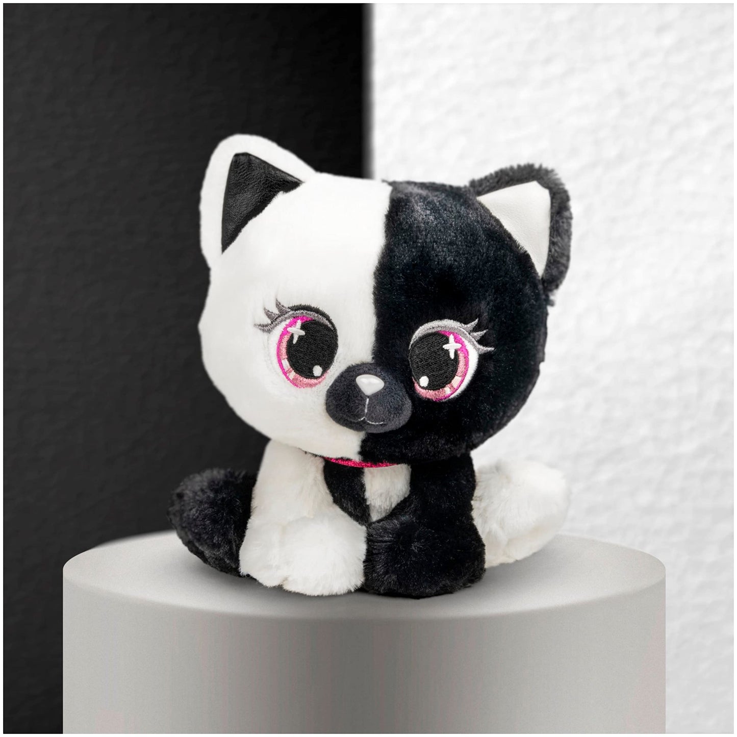 Gund P.Lushes Designer Fashion Pets Lady Luna Cat Premium Stuffed Animal Soft Plush, Black And White, 6