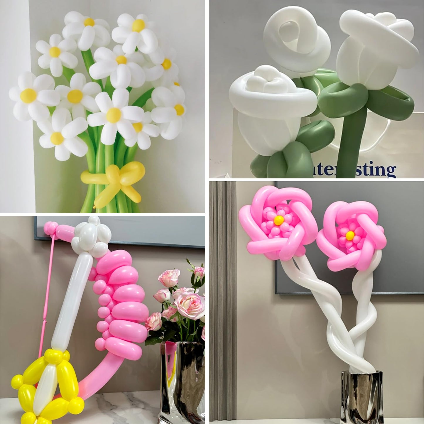 Hykjnbw White Long Balloons For Balloon Animals, 260 Balloons Art Kit For Twisting, Skinny Modeling Balloons Supplies For Birthd