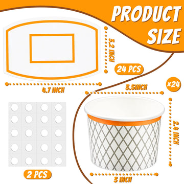 Basketball Hoop Snack Cups Basketball Party Decorations Paper Basketball Party Supplies Basketball Kids' Party Cups For Basketba