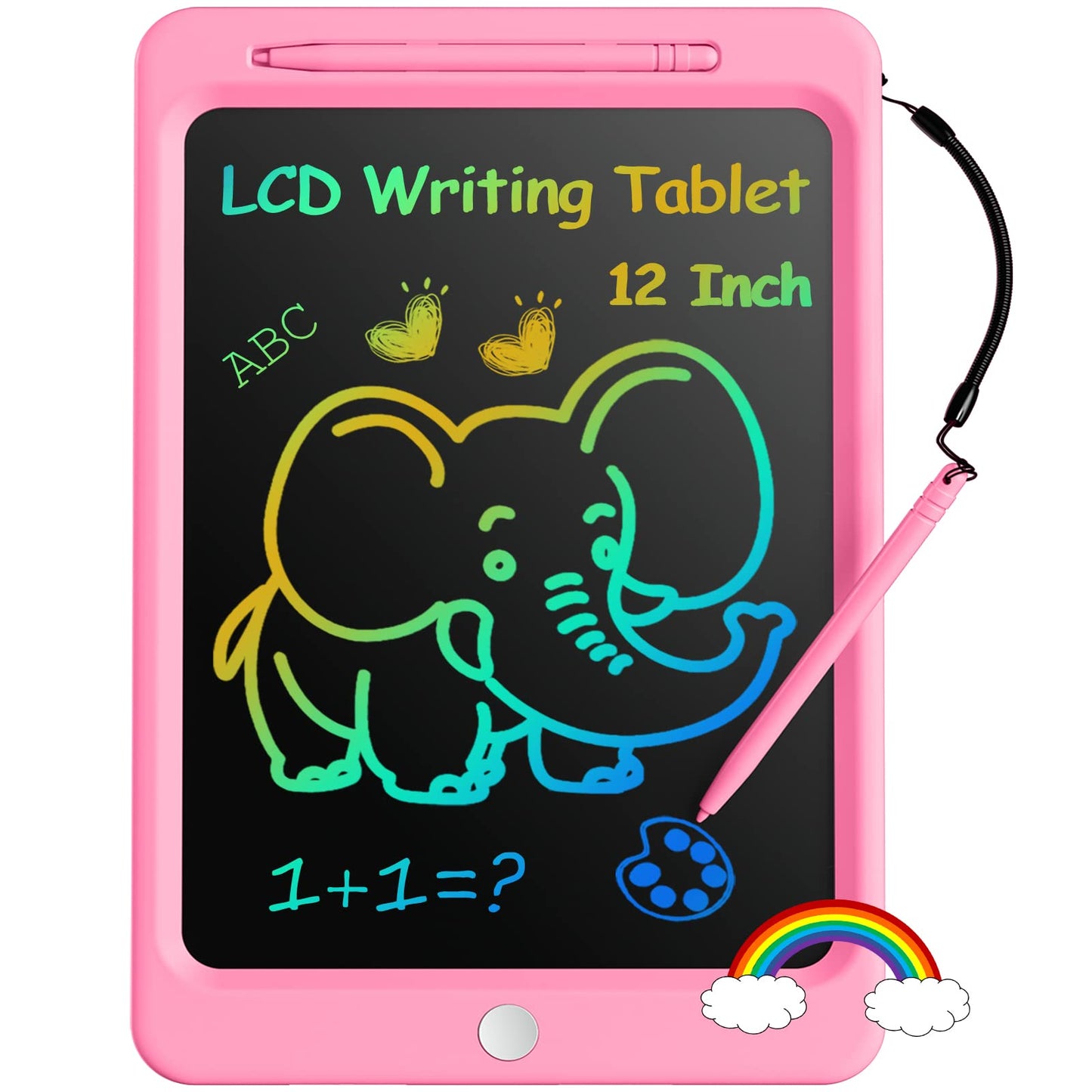 Beydoa Lcd Writing Tablet For Kids, 12 Inch Colorful Doodle Board, Drawing Tablet Writing Board, Toddler Learning Toys For 3 4 5