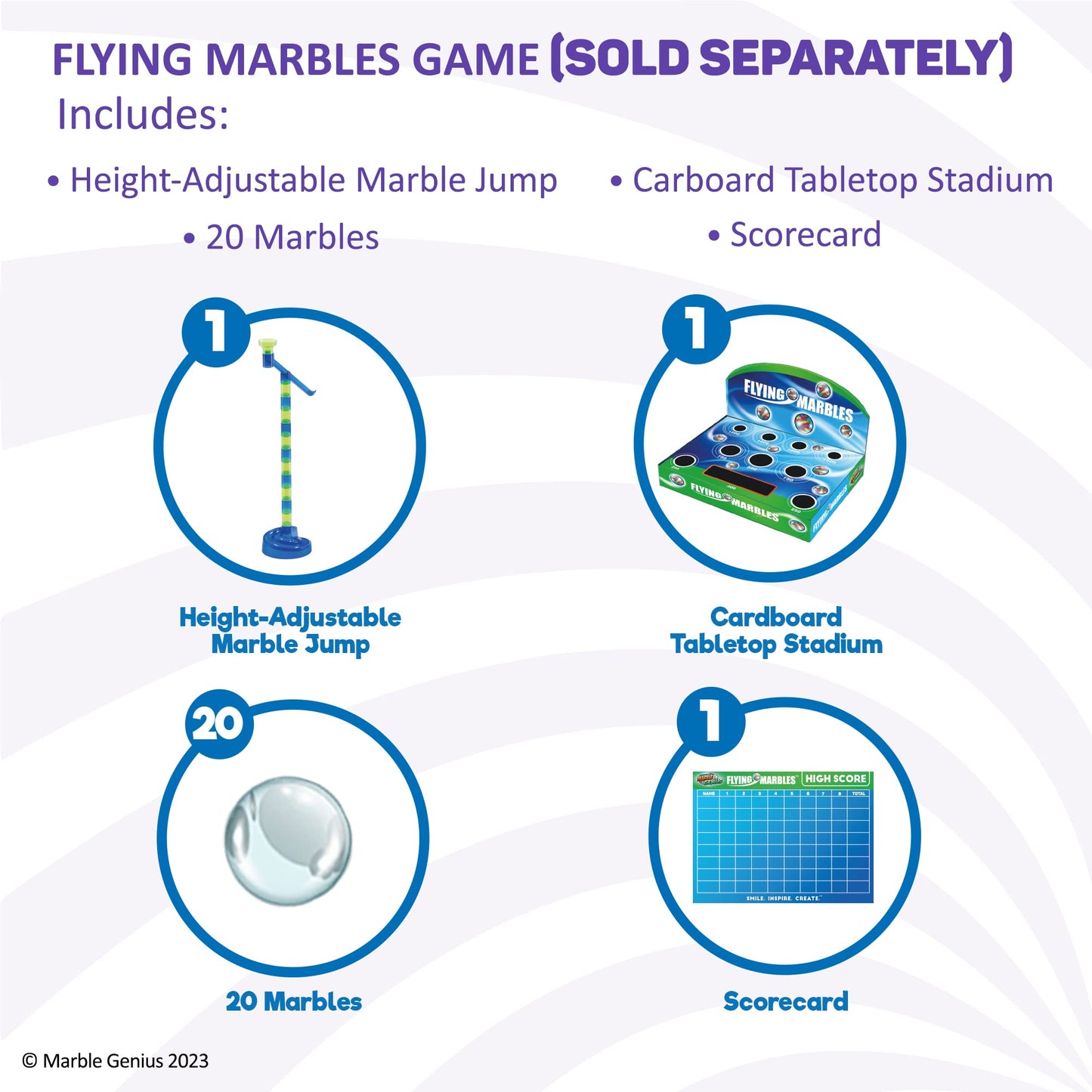 Marble Genius Flying Marbles Action Game - Family Table Game, Experience The Thrill Of Racing, Includes An App With Additional C
