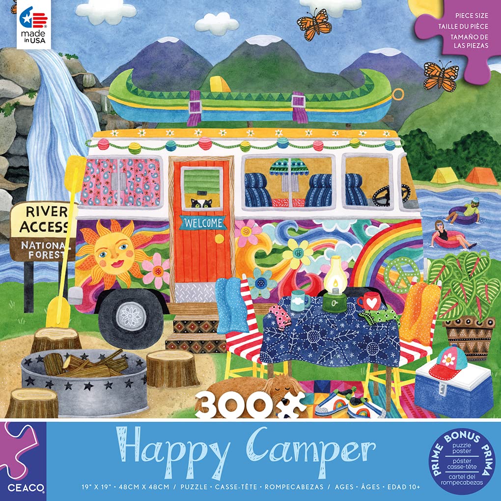 Ceaco - Happy Camper - Waterfall Camper - 300 Piece Jigsaw Puzzle