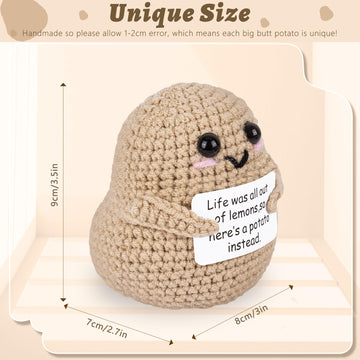 A Aifamy Positive Funny Potato Crochet Positive Big Butt Potato With Positivity Affirmation Card For Hilarious Encouragement Gag