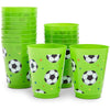 Blue Panda Soccer Reusable Plastic Party Cups – Pack Of 16 – Green