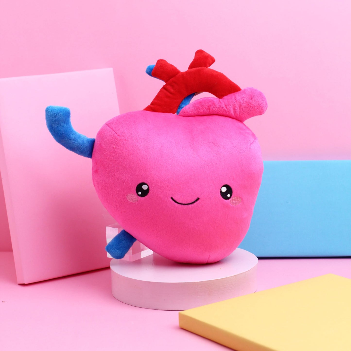 nerdbugs Heart Plush - Cute Pink Cardiology Gift - Small Plush Toy - Heart Surgery & Health Education