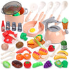 CUTE STONE Kids Kitchen Accessories Set, Play Food Sets for Kids Kitchen, Kids Cooking Sets with Play Pots and Pans, Utensils Co
