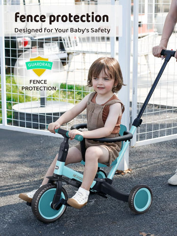 newyoo TR008 Toddler Push Tricycle, Toddler Bike for 1-3 Years Olds, Birthday Gift for Boys and Girls, 5 in 1 Balance Bike with