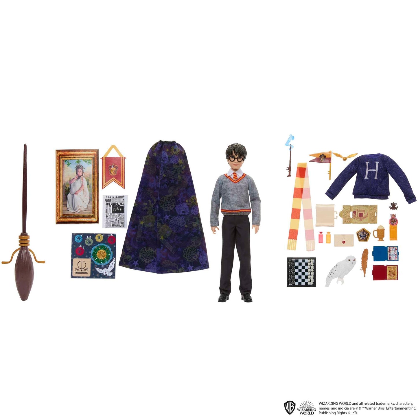 Harry Potter Toys, Gryffindor Advent Calendar Fashion Doll Of About 30 Cm And 24 Accessories As Surprises Hnd80