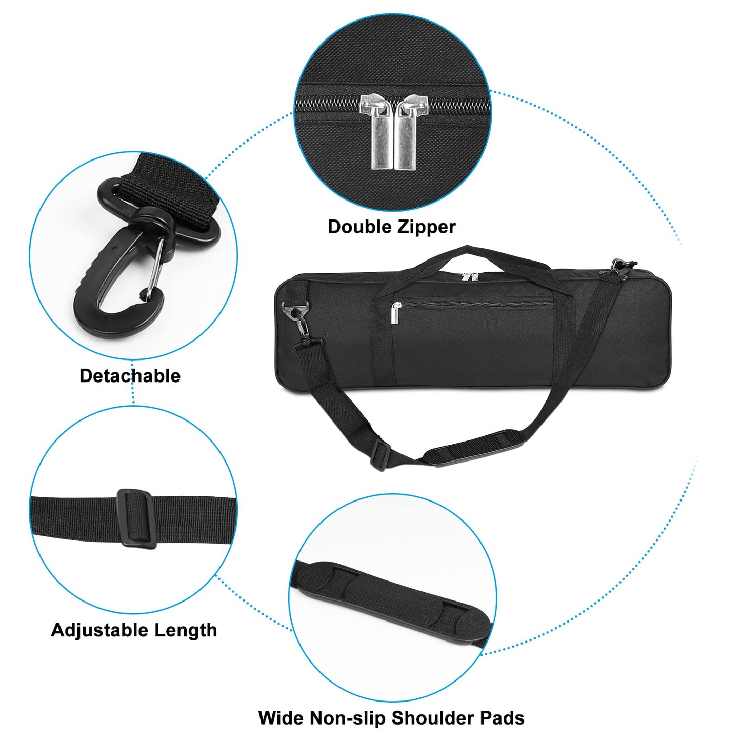 Leap Chess Bag Only For Chess Sets Convenient Carrying Bag With Four Store Part For Roll-Up Chess Board Chess Pieces Chess Clock, As Replacement Of Chess Sets Great For Traveling Or Camping
