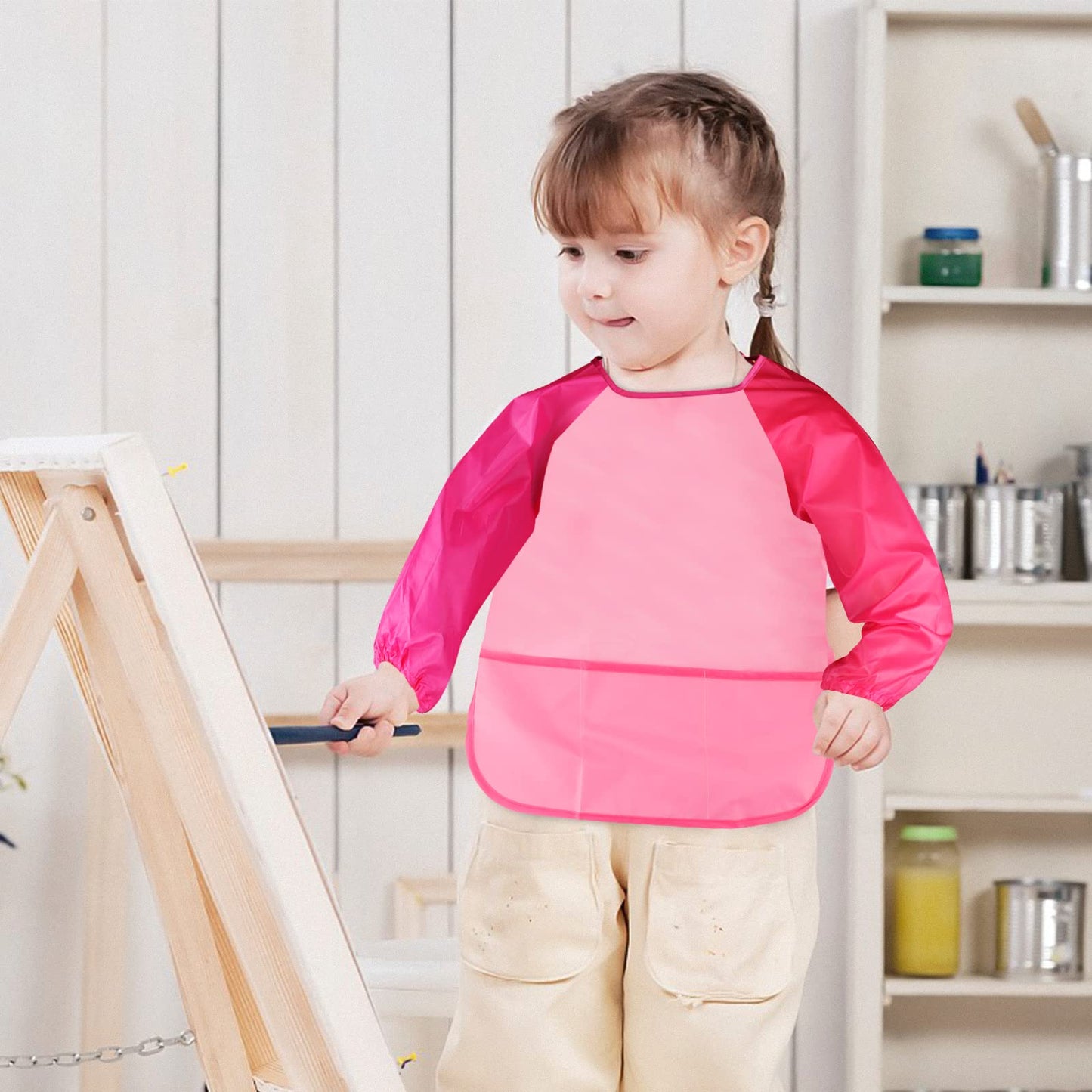 Cubaco 2Pack Art Smock For Kids 8-12 Kids Apron Waterproof Smocks For Kids Apron For Kids Toddler Smock Artist Smocks For Kids 5