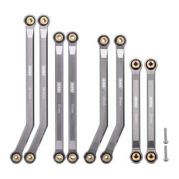 INJORA High Clearance Front 4 Links Set for SCX24 JLU AXI00002 C10 AXI00001 Bronco Axial 1/24 RC Crawler Car, 8PCS(Grey)