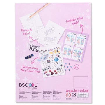 Bscool- Drawing, Coloring & Activity Book. Footwear Design Studio With Stickers And Guides. Fashion Design Sketchbook And Sticke