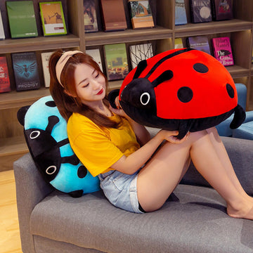 Cute 16 Inch Stuffed Ladybug Animals Ladybird Plush Toys Pillow Anime Lady Beetle Plushie Hugging Pillow Ladybug Doll Gift For K
